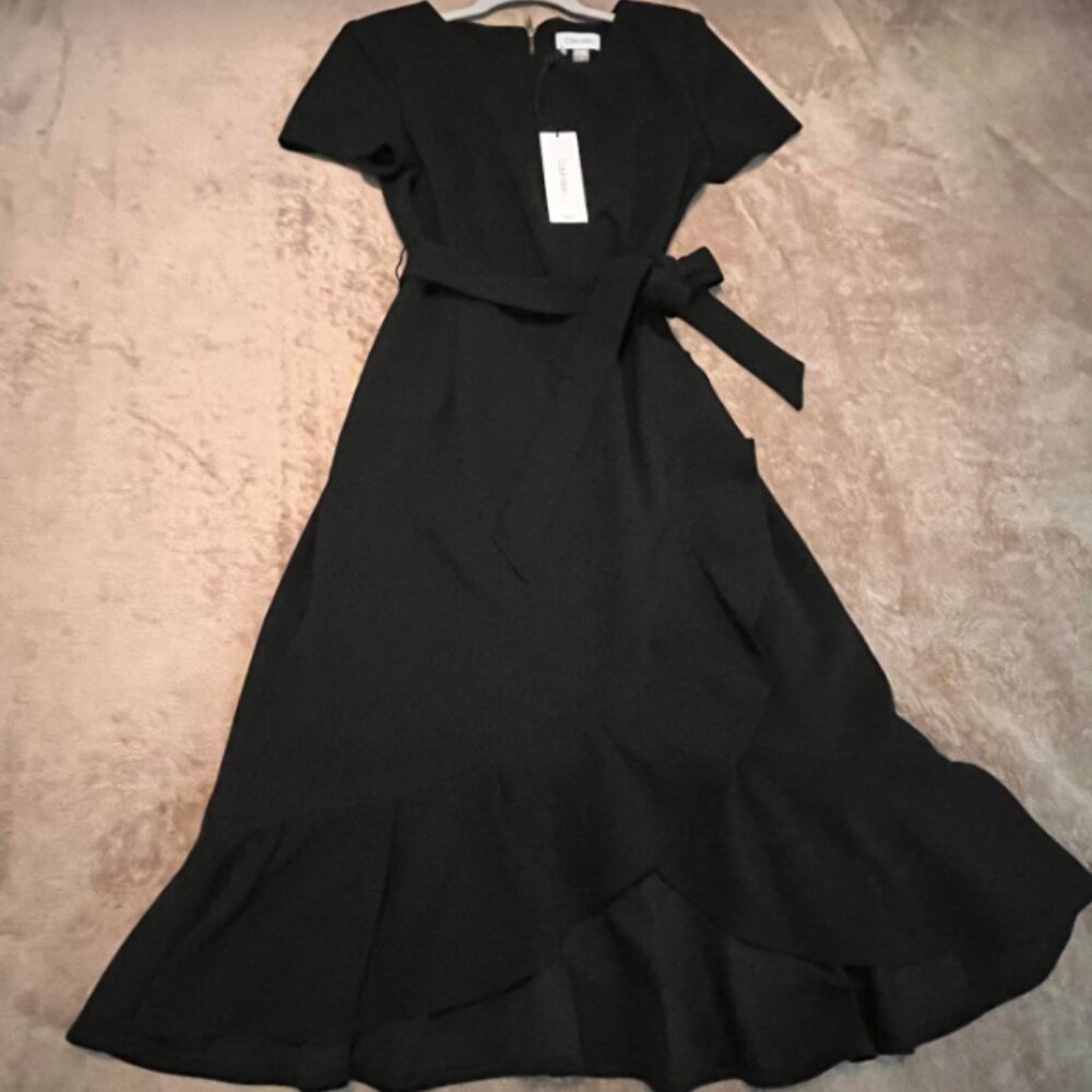 Brand New Sexy Black Calvin Klein Dress with Belt